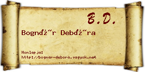 Bognár Debóra névjegykártya