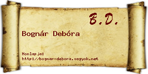 Bognár Debóra névjegykártya
